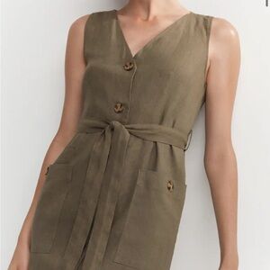 100% linen shirt dress